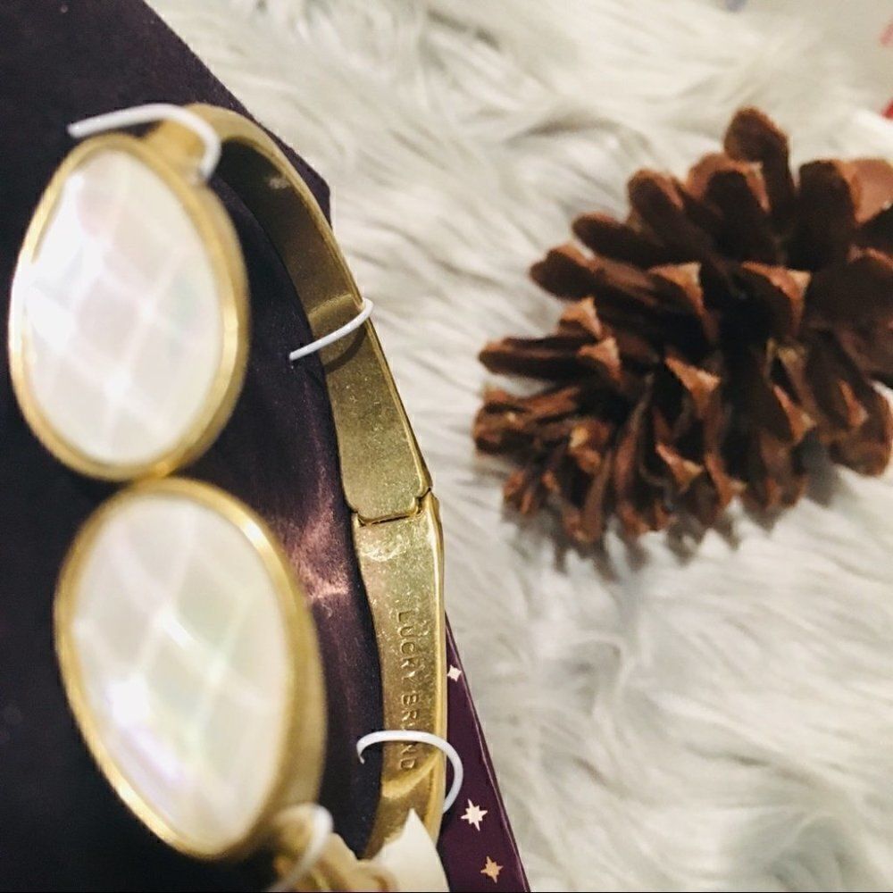 Lucky Brand Golden Cuff White Stone - Picture 5 of 8